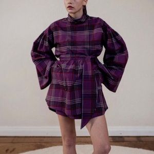 BELIZE Lola blouse in purple prairie check